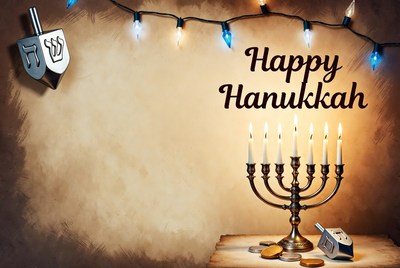 Happy Hanukkah Menorah Dreidel