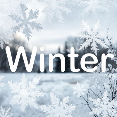 Winter Text with Snowflakes