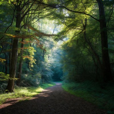 Sunlit Forest Path Trail