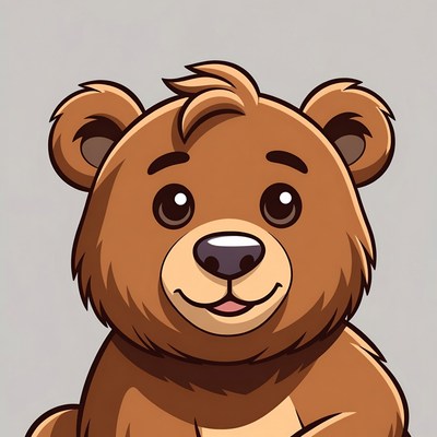 Cute cartoon bear smiling