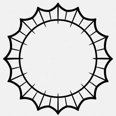 Spiky Sunburst Outline Vector