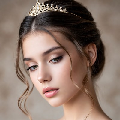 Woman wearing gold tiara