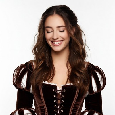 Woman in Renaissance velvet gown