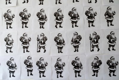 Sheet of Santa Claus Stickers