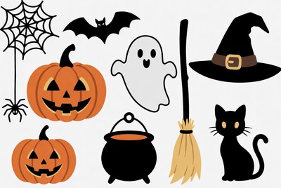 Halloween clipart icons collection