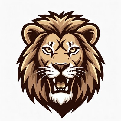 Roaring Lion Head Illustration