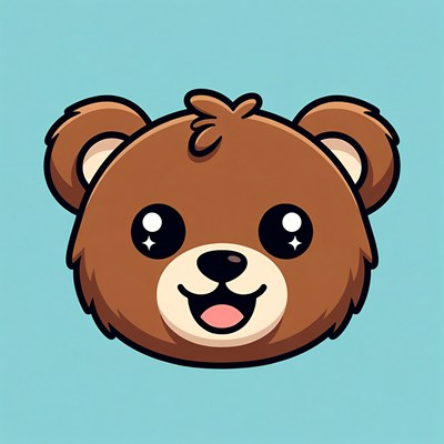 Cute cartoon bear smiling