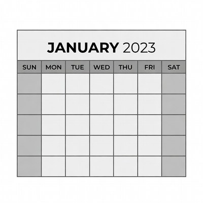 January 2023 Blank Calendar
