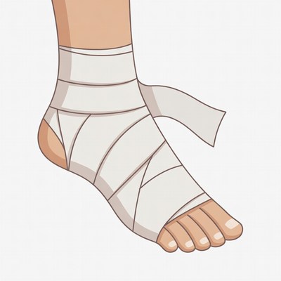 Bandaged ankle illustration