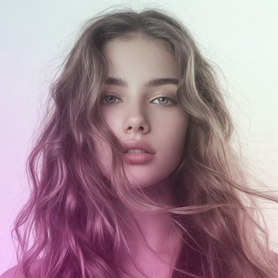 Beautiful woman with wavy hair