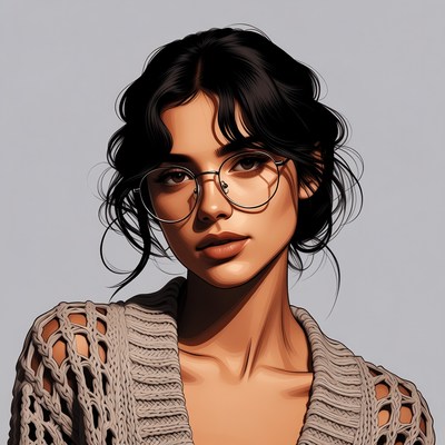 Woman with glasses and messy bun