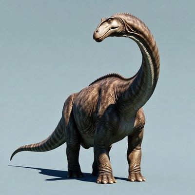 Brachiosaurus dinosaur standing isolated