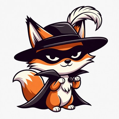 Cartoon fox in musketeer costume