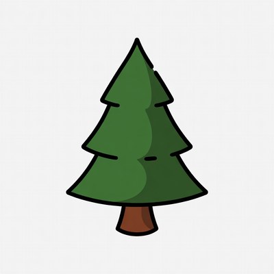 Cartoon Green Christmas Tree