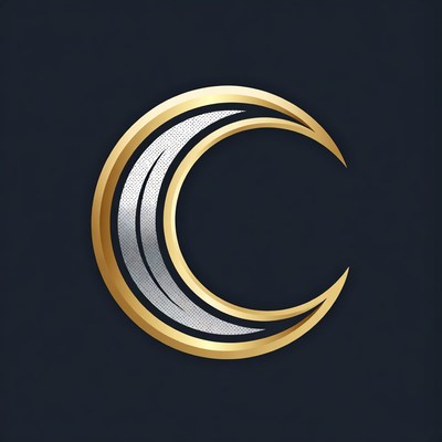 Golden Crescent Moon Icon