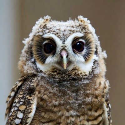 Close-up of baby barred owl