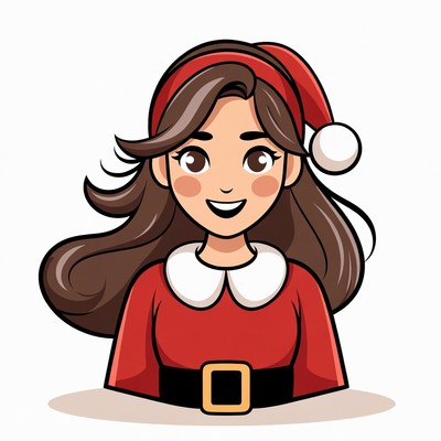 Smiling Woman in Santa Hat