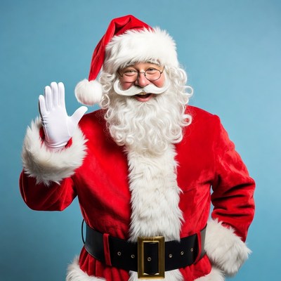 Smiling Santa Claus waving hand