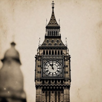 Vintage Big Ben Clock Tower