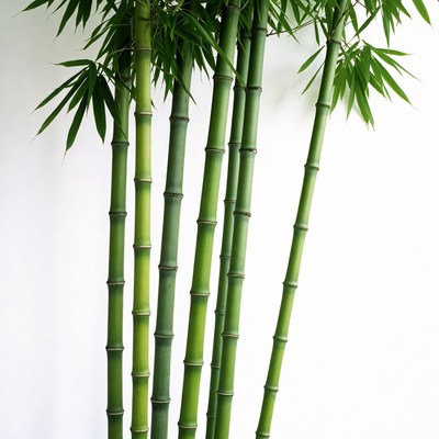 Bamboo stalks on white background