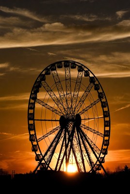 Ferris Wheel Silhouette at Sunset