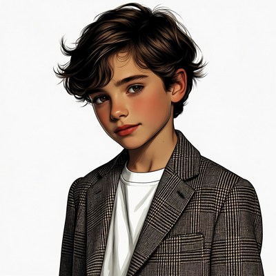 Boy in checkered blazer portrait