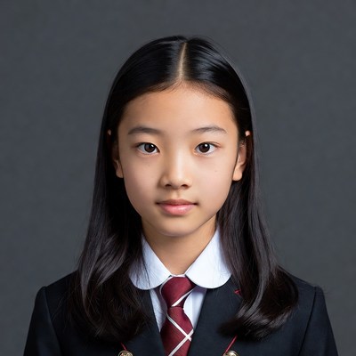 Asian girl in school uniform