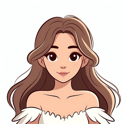 Anime girl with brown hair and wings