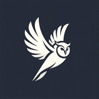 Flying White Owl Illustration