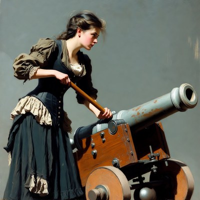 Woman firing cannon