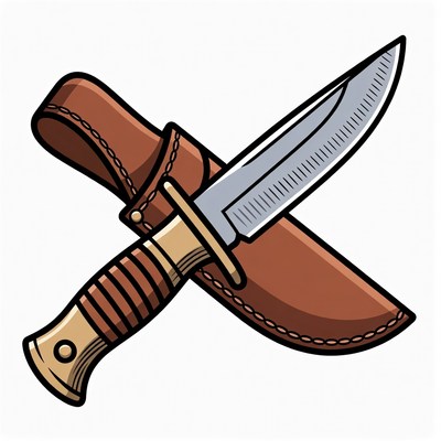 Knife in Leather Sheath