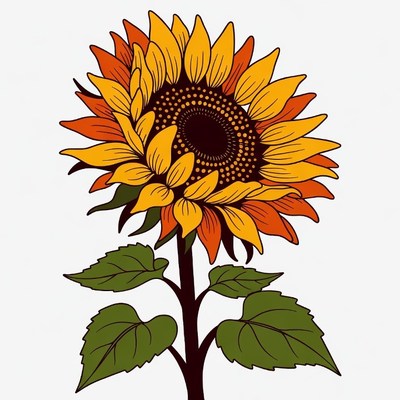 Vibrant sunflower illustration