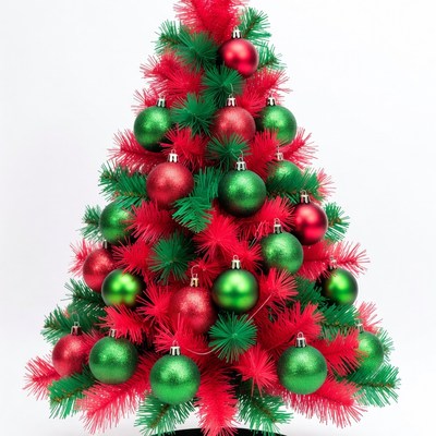 Red Green Artificial Christmas Tree