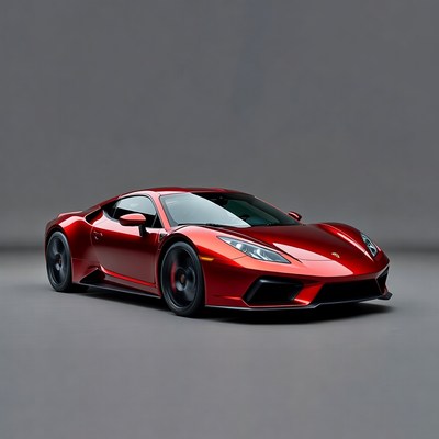 Red Lamborghini Supercar Front View