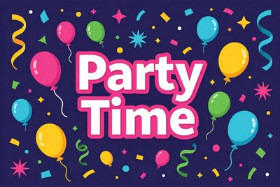 Party Time Balloons Illustration