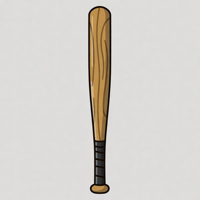Wooden Baseball Bat Illustration