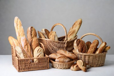 Baguettes in Wicker Baskets