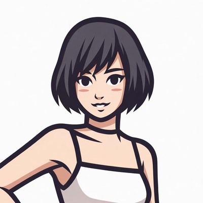 Anime girl with bob haircut