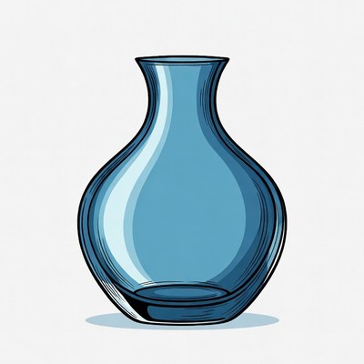 Blue Glass Vase Illustration
