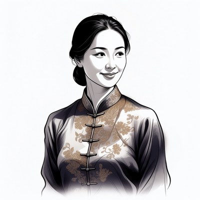 Asian woman in qipao
