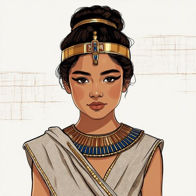 Egyptian Woman in Gold Headdress