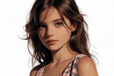 Beautiful girl with brown hair