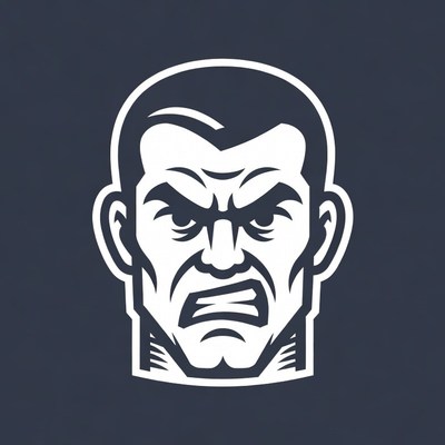 Angry man face illustration