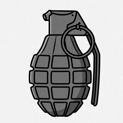 Gray Grenade Illustration