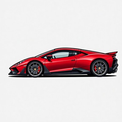 Red Lamborghini Huracan STO illustration