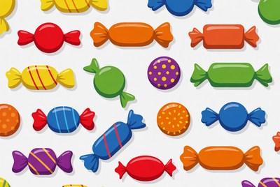 Colorful Candy Wrappers Seamless Pattern