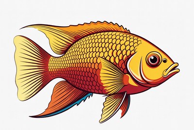 Golden Severum Fish Illustration