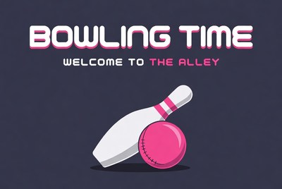Bowling Time Welcome Illustration