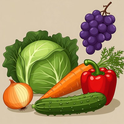 Colorful Vegetables Illustration