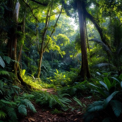 Lush Tropical Rainforest Path